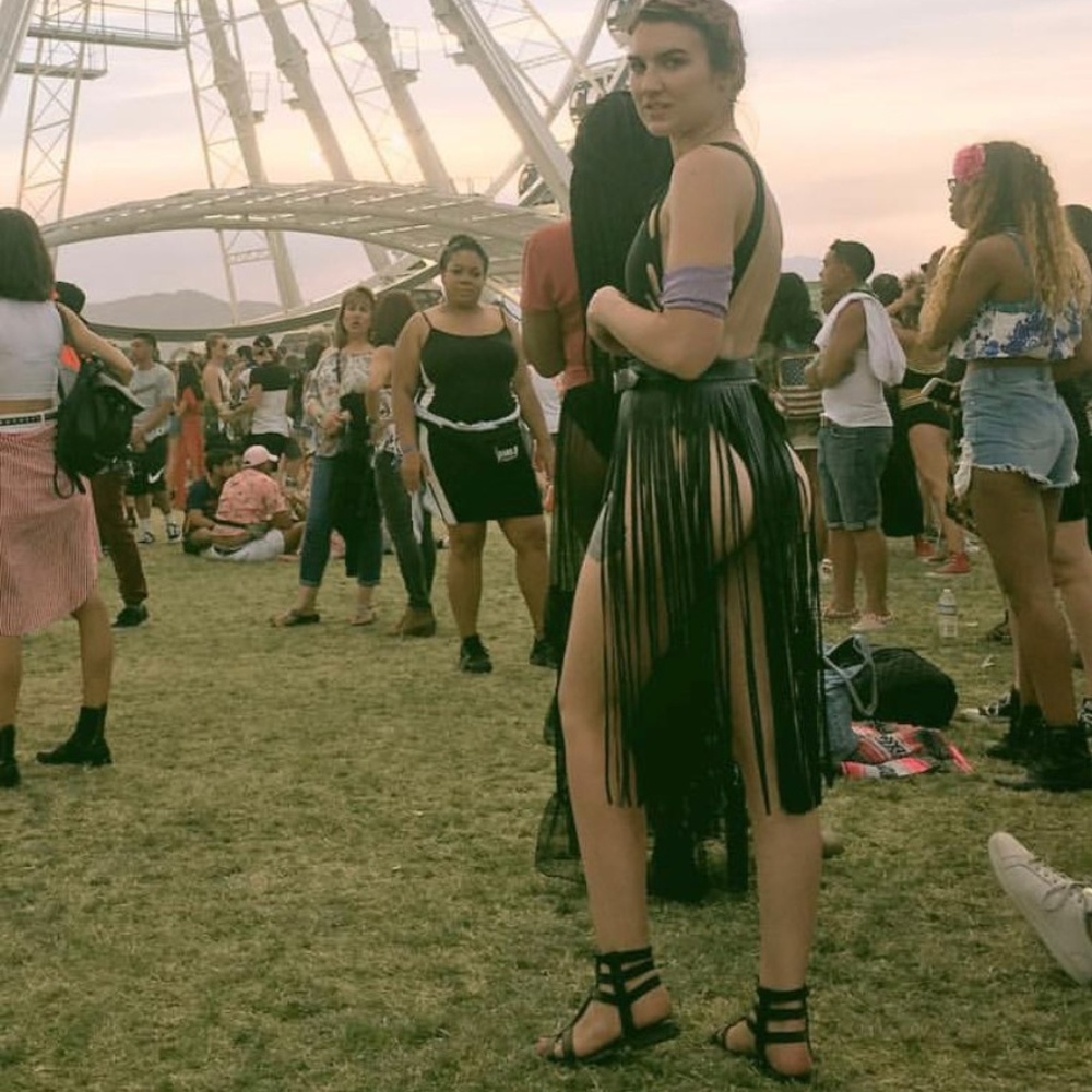 Faux Leather Fringe Waist Belt
